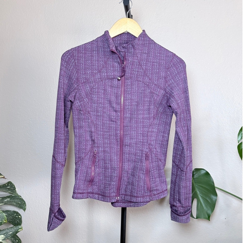 Lululemon Define Jacket Purple Textured Full Zip Thumbholes Activewear Women 4